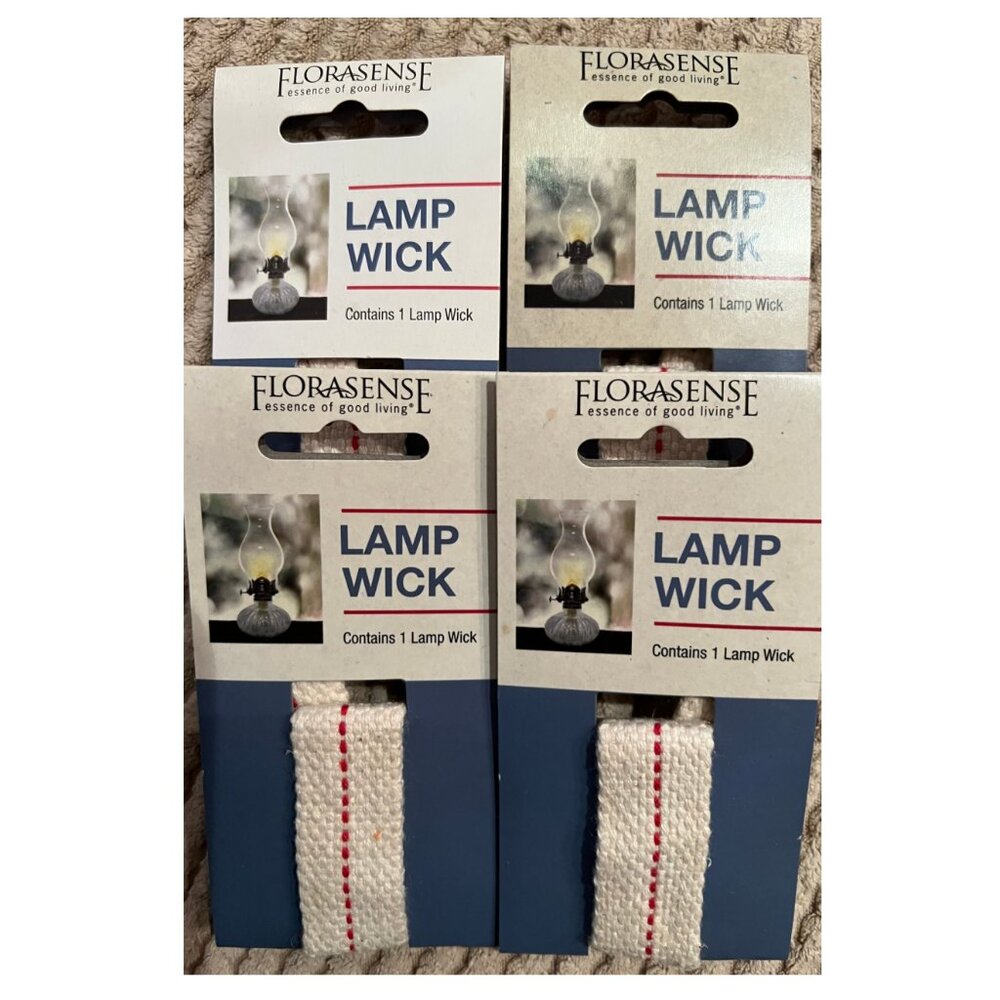 Oil lamp Wicks, Florasense Lamp Wicks, 4 Packages, 4 Wicks 6 3/4" Long 3/4 Wide